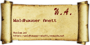 Waldhauser Anett névjegykártya