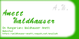 anett waldhauser business card